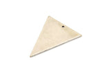 Silver Triangle Pendant, 2 Antique Silver Plated Brass Triangle Charms With 1 Hole, Earrings, Findings (32x27x1mm) D0675