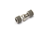 6mm Leather Cord Caps, Antique Silver Plated Brass Leather Cord End, Hook Ends for 6mm Leather Cord (16x14x10mm) N0310
