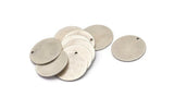 Silver Brass Disc, 4 Antique Silver Plated Brass Stamping Blanks, Discs With 1 Hole (20x0.80mm) Y254