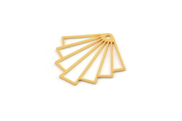 Gold Diamond Charm, 10 Gold Plated Brass Diamond Shaped Charms With 1 Loop, Pendant Findings (23x21x0.60mm) A4993 H0835