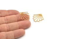 Gold Diamond Charm, 10 Gold Plated Brass Diamond Shaped Charms With 1 Loop, Pendant Findings (23x21x0.60mm) A4993 H0835