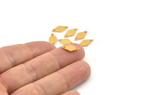 Gold Diamond Charm, 10 Gold Plated Brass Diamond Charms With 2 Holes, Brass Connectors (13x6x1mm) A3808