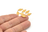 Gold Diamond Charm, 10 Gold Plated Brass Diamond Charms With 2 Holes, Brass Connectors (13x6x1mm) A3808