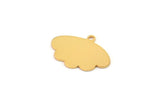 Gold Cloud Charm, 4 Gold Plated Brass Cloud Charms With 1 Loop, Earring Charms (19x13x0.60mm) A3118