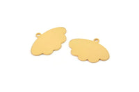 Gold Cloud Charm, 4 Gold Plated Brass Cloud Charms With 1 Loop, Earring Charms (19x13x0.60mm) A3118