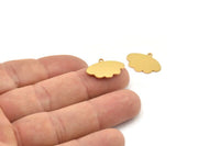 Gold Cloud Charm, 4 Gold Plated Brass Cloud Charms With 1 Loop, Earring Charms (19x13x0.60mm) A3118