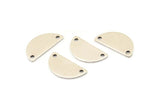 Semi Circle Charm, 8 Antique Silver Plated Brass Semi Circle Blanks, Moon Connectors (20x10x0.80mm) A0937