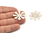 Silver Flower Blank, 2 Antique Silver Plated Brass Daisy Stamping Blanks, Flower Blanks (28x0.80mm) D0408--N0680