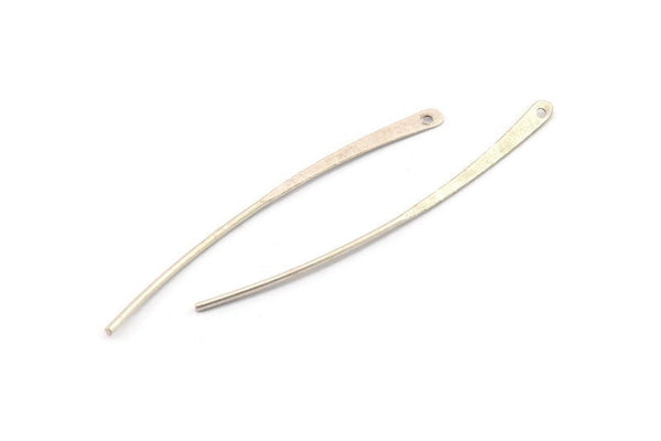 Silver Earring Wires, 12 Antique Silver Plated Brass Earring Wires (50x2.5x1mm) BS 2289