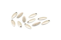Silver Marquise Charm, 50 Antique Silver Plated Brass Marquise Charms With 1 Hole (10x4mm) Brs 302 A0154