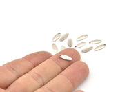 Silver Marquise Charm, 50 Antique Silver Plated Brass Marquise Charms With 1 Hole (10x4mm) Brs 302 A0154