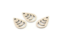 Silver Drop Charm, 24 Antique Silver Plated Brass Drop Charms With 1 Hole, Earrings, Findings (14x9x0.80mm) A4225