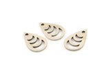 Silver Drop Charm, 24 Antique Silver Plated Brass Drop Charms With 1 Hole, Earrings, Findings (14x9x0.80mm) A4225