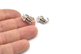 Silver Scorpion Pendant, 2 Antique Silver Plated Brass Scorpion Charms, Jewelry Supplies, Findings (17x10mm) N0331