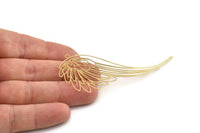Gold Wing Charm, Gold Plated Brass Wing Charms With 1 Hole (78x29mm) D0659