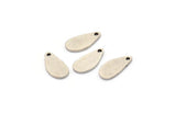 Silver Drop Charm, 12 Antique Silver Plated Brass Drop Charms With 1 Hole, Findings (14x7x1mm) D839