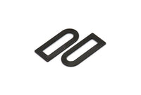 D Şekilli Charm - 6 Oksitlenmiş Siyah Kaplamalı Pirinç D Şekilli Konnektör, Boşluklar (30x13x0,80 mm) M070