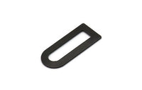 D Şekilli Charm - 6 Oksitlenmiş Siyah Kaplamalı Pirinç D Şekilli Konnektör, Boşluklar (30x13x0,80 mm) M070