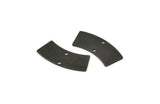 Black Rectangle Circle, 6 Oxidized Black Plated Brass Rectangle Connectors With 2 Holes, Stamping Blanks (28x10x0.80mm) M082