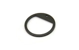 Black Round Charm, 12 Oxidized Black Plated Brass Round Charms With 1 Hole, Pendants, Earrings, Findings (21x0.80mm) M03411