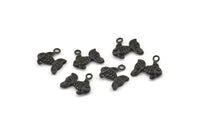 Black Goldfish Charm, 6 Oxidized Black Plated Brass Gold Fish Pendants, Jewelry Supplies, Findings (12x10mm) N0365