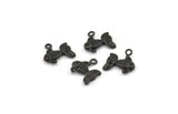 Black Goldfish Charm, 6 Oxidized Black Plated Brass Gold Fish Pendants, Jewelry Supplies, Findings (12x10mm) N0365