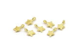 Brass Star Charm, Raw Brass Star Charms With 1 Loop, Bracelet Charms (10x7x1.5mm) N2443