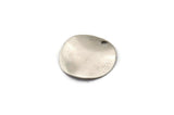 Silver Disc Charm, 12 Antique Silver Plated Brass Round Disc Charms (16mm) A0497