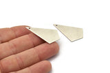Silver Triangle Charm, 6 Antique Silver Plated Brass Triangle Charms With 1 Holes (37x20x0.80mm) A1574