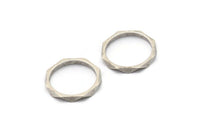 Gümüş Yüzüğü, 4 Antik Gümüş Kaplama Pirinç Yüzüğü, Bağlantı Parçaları (16 mm) N0499