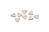 Silver Triangle Blank, 50 Antique Silver Plated Brass Triangle Blanks (5x1.5mm) D863