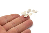 Silver Heart Blank, 12 Antique Silver Plated Brass Heart Blanks, Stamping Blanks (10x13x0.60mm) A4819