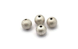 24 Antique Silver Plated Brass Ball Beads 8 Mm N0575