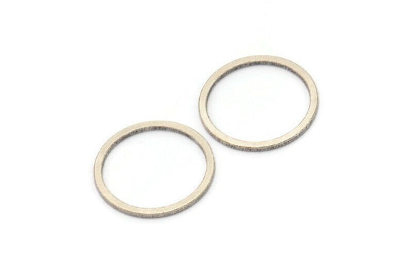 20mm Circle Connector, 12 Antique Silver Plated Brass Circle Connectors (20x1.3x1mm) A4071