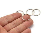 20mm Circle Connector, 12 Antique Silver Plated Brass Circle Connectors (20x1.3x1mm) A4071