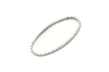 Silver Oval Ring, 12 Antique Silver Plated Brass Oval Faceted Ring, Connector, Charms  (30x15x1mm) N0530