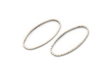 Silver Oval Ring, 12 Antique Silver Plated Brass Oval Faceted Ring, Connector, Charms  (30x15x1mm) N0530