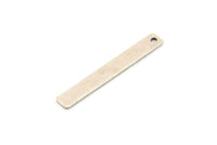 Tiny Rectangle Bar, 12 Antique Silver Plated Brass Rectangle Stamping Blanks with 1 Hole, Necklace Finding (35x5x0.80mm) U031