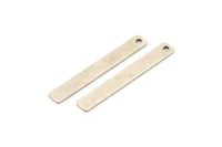 Tiny Rectangle Bar, 12 Antique Silver Plated Brass Rectangle Stamping Blanks with 1 Hole, Necklace Finding (35x5x0.80mm) U031