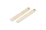 Tiny Rectangle Bar, 12 Antique Silver Plated Brass Rectangle Stamping Blanks with 1 Hole, Necklace Finding (35x5x0.80mm) U031