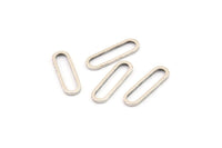 Gümüş Oval Bağlantı Parçası, 24 Antik Gümüş Kaplama Pirinç Oval Bağlantı Parçası, Tılsımlar, Bulgular (15x4,5x1 mm) E002