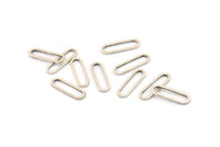 Gümüş Oval Bağlantı Parçası, 24 Antik Gümüş Kaplama Pirinç Oval Bağlantı Parçası, Tılsımlar, Bulgular (15x4,5x1 mm) E002