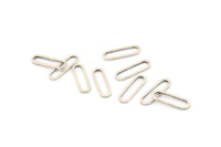 Gümüş Oval Bağlantı Parçası, 24 Antik Gümüş Kaplama Pirinç Oval Bağlantı Parçası, Tılsımlar, Bulgular (15x4,5x1 mm) E002