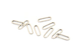 Gümüş Oval Bağlantı Parçası, 24 Antik Gümüş Kaplama Pirinç Oval Bağlantı Parçası, Tılsımlar, Bulgular (15x4,5x1 mm) E002
