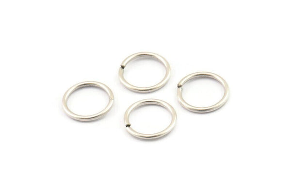 12mm Jump Rings - 24 Antique Silver Plated Brass Jump Rings (12x1.2mm) A0373