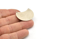 Silver Moon Charm, 2 Antique Silver Plated Brass Blank, Crescent Moon Charms With 2 Holes (32x22x0.80) N0513