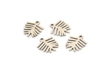 Silver Leaf Charm, 24 Antique Silver Plated Brass Leaf Charms With 1 Loop, Findings (12x10x0.60mm) A4093