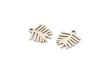 Silver Leaf Charm, 24 Antique Silver Plated Brass Leaf Charms With 1 Loop, Findings (12x10x0.60mm) A4093