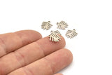 Silver Leaf Charm, 24 Antique Silver Plated Brass Leaf Charms With 1 Loop, Findings (12x10x0.60mm) A4093