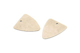 Silver Triangle Charm, 12 Antique Silver Plated Brass Triangle Charms With 1 Holes (18x16mm) n0676